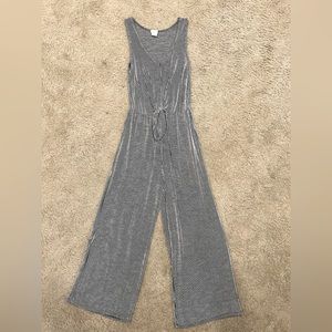 Black and White Striped Jumpsuit M